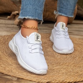 女性用軽量通気性ニットスニーカー - ピンクのカジュアルランニングシューズ、ソフトラバーソールで一日中快適、屋内外使用、レディーススニーカー 女性用軽量通気性ニットスニーカー - ピンクのカジュアルランニングシューズ、ソフトラバーソールで一日中快適、屋内外使用、レディーススニーカー