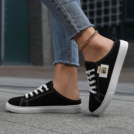 快適なカジュアルスポーツシューズ、女性用通気性ミュールスリッポン