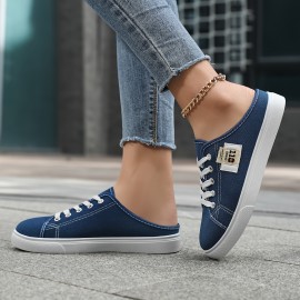 快適なカジュアルスポーツシューズ、女性用通気性ミュールスリッポン