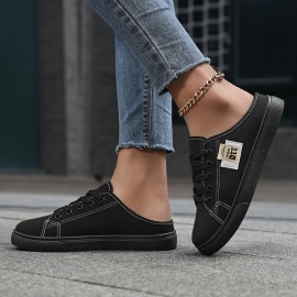 快適なカジュアルスポーツシューズ、女性用通気性ミュールスリッポン