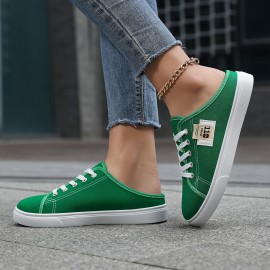 快適なカジュアルスポーツシューズ、女性用通気性ミュールスリッポン