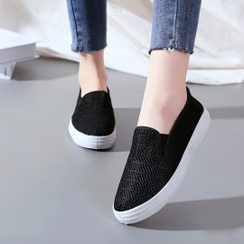 女性用軽量通気性メッシュスリッポンスニーカー - 快適なロートップホワイトシューズ、カジュアルウェア用ラバーソール、手洗いまたはドライクリーニング可能 女性用軽量通気性メッシュスリッポンスニーカー - 快適なロートップホワイトシューズ、カジュアルウェア用ラバーソール、手洗いまたはドライクリーニング可能