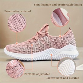 1足の女性用通気性メッシュランニングシューズ - ソリッドカラーのロートップスポーツスニーカー、フェイクソール付き、オールシーズン用のレースアップアスレチックフットウェア、シンプルなトウデザイン、フィットネスとトレーニングに最適な軽量タイプ 1足の女性用通気性メッシュランニングシューズ - ソリッドカラーのロートップスポーツスニーカー、フェイクソール付き、オールシーズン用のレースアップアスレチックフットウェア、シンプルなトウデザイン、フィットネスとトレーニングに最適な軽量タイプ