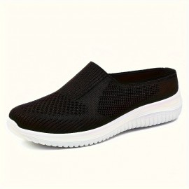 女性用の快適なスリッポンローファー - 柔らかい生地、通気性、ロートップ、無地デザイン、PUソール、春夏に最適、カジュアルなママシューズ、カジュアルローファー | スリッポンの快適さ | 柔らかい生地のアッパー、ローファー