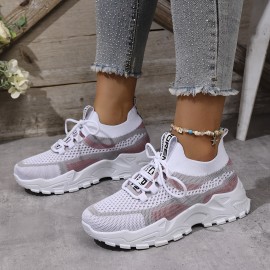 女性用軽量ニットスリッポンスニーカー - 通気性のあるロートップランニングシューズ、ラウンドトゥ、ブラック&ホワイトまたはブルー&ホワイトデザイン、カジュアルウェア、アウトドア活動&日常通勤に最適、通勤用ランニングシューズ | トレンディな女性用靴 | 快適フィットスニーカー 女性用軽量ニットスリッポンスニーカー - 通気性のあるロートップランニングシューズ、ラウンドトゥ、ブラック&ホワイトまたはブルー&ホワイトデザイン、カジュアルウェア、アウトドア活動&日常通勤に最適、通勤用ランニングシューズ | トレンディな女性用靴 | 快適フィットスニーカー