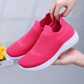 1 ペアの女性用ファッションスニーカー - オールシーズン対応のPVC ソール付き、カジュアルなスリッポンラウンドトゥの通気性のあるファブリックスニーカー 1 ペアの女性用ファッションスニーカー - オールシーズン対応のPVC ソール付き、カジュアルなスリッポンラウンドトゥの通気性のあるファブリックスニーカー