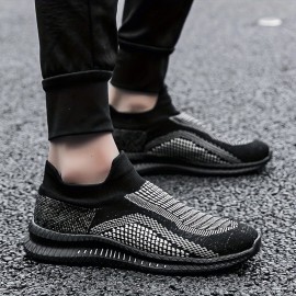 春に履くための男性と女性のための軽量で通気性のあるニット製のスリップオンスニーカー、ソックシューズ 春に履くための男性と女性のための軽量で通気性のあるニット製のスリップオンスニーカー、ソックシューズ