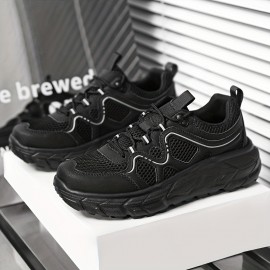 メンズ通気性メッシュカジュアルスニーカー - 軽量EVAクッション付き、レースアップロートップデザインでハイキング・ランニング＆日常着用に最適 春夏秋シューズ（EU 39-48）、アウトドアハイキングシューズ｜スタイリッシュなツートンカラーデザイン｜柔軟性のある履物、ハイキングアクセサリー