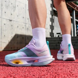 メンズ高品質カーボンファイバーグラフィックランニングシューズ - ホワイト＆ブラックにレッドアクセント、通気性PUアッパー＆ラバーソール、マイドトップレースアップデザイン ジム・ジョギング・カジュアルストリートウェア用 春夏秋必須ジムシューズ