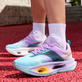 メンズ高品質カーボンファイバーグラフィックランニングシューズ - ホワイト＆ブラックにレッドアクセント、通気性PUアッパー＆ラバーソール、マイドトップレースアップデザイン ジム・ジョギング・カジュアルストリートウェア用 春夏秋必須ジムシューズ