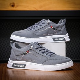 メンズソリッドスケートシューズ、レースアップ快適な滑り止めストリートスタイルスニーカー、オールシーズン屋外トレーニングアクティビティに最適 メンズソリッドスケートシューズ、レースアップ快適な滑り止めストリートスタイルスニーカー、オールシーズン屋外トレーニングアクティビティに最適