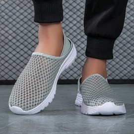 メンズ軽量通気性メッシュスリッポンスニーカー - 速乾、快適なカジュアルシューズ、アウトドア・キャンプ&カジュアルウェア用、ライトブルー メンズ軽量通気性メッシュスリッポンスニーカー - 速乾、快適なカジュアルシューズ、アウトドア・キャンプ&カジュアルウェア用、ライトブルー