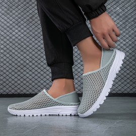 メンズ軽量通気性メッシュスリッポンスニーカー - 速乾、快適なカジュアルシューズ、アウトドア・キャンプ&カジュアルウェア用、ライトブルー メンズ軽量通気性メッシュスリッポンスニーカー - 速乾、快適なカジュアルシューズ、アウトドア・キャンプ&カジュアルウェア用、ライトブルー