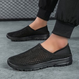 メンズ軽量通気性メッシュスリッポンスニーカー - 速乾、快適なカジュアルシューズ、アウトドア・キャンプ&カジュアルウェア用、ライトブルー メンズ軽量通気性メッシュスリッポンスニーカー - 速乾、快適なカジュアルシューズ、アウトドア・キャンプ&カジュアルウェア用、ライトブルー