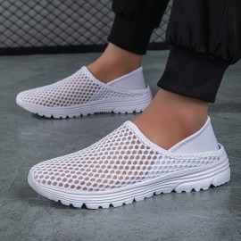 メンズ軽量通気性メッシュスリッポンスニーカー - 速乾、快適なカジュアルシューズ、アウトドア・キャンプ&カジュアルウェア用、ライトブルー メンズ軽量通気性メッシュスリッポンスニーカー - 速乾、快適なカジュアルシューズ、アウトドア・キャンプ&カジュアルウェア用、ライトブルー