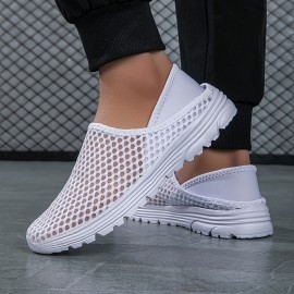 メンズ軽量通気性メッシュスリッポンスニーカー - 速乾、快適なカジュアルシューズ、アウトドア・キャンプ&カジュアルウェア用、ライトブルー メンズ軽量通気性メッシュスリッポンスニーカー - 速乾、快適なカジュアルシューズ、アウトドア・キャンプ&カジュアルウェア用、ライトブルー