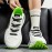 メンズレトロカジュアルスニーカー - 通気性メッシュ＆PUアッパー、滑り止めラバーソール、ホワイト/グリーンアクセント - ラウンドタップレースアップシューズ、ランニング・ジム・日常着用、耐久性のあるラバーソール