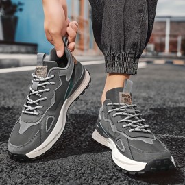 メンズレトロカジュアルスニーカー - ロートップ レースアップPUアッパー&ラバーソール、ブラックに赤/青のアクセント、オールシーズン対応ストリートウェアシューズ メンズレトロカジュアルスニーカー - ロートップ レースアップPUアッパー&ラバーソール、ブラックに赤/青のアクセント、オールシーズン対応ストリートウェアシューズ