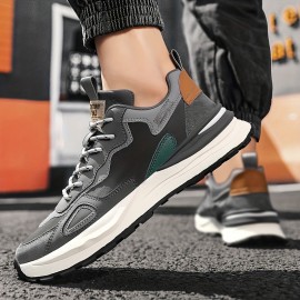 メンズレトロカジュアルスニーカー - ロートップ レースアップPUアッパー&ラバーソール、ブラックに赤/青のアクセント、オールシーズン対応ストリートウェアシューズ メンズレトロカジュアルスニーカー - ロートップ レースアップPUアッパー&ラバーソール、ブラックに赤/青のアクセント、オールシーズン対応ストリートウェアシューズ