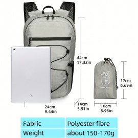 超軽量折りたたみ式バックパック - ポータブル、調節可能なストラップ、ジッパークロージャー、耐久性のあるポリエステル裏地、ハイキング、サイクリング、通勤、フィットネスに最適、通勤バックパック | 調節可能なストラップバッグ | 軽量バックパック