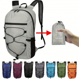超軽量折りたたみ式バックパック - ポータブル、調節可能なストラップ、ジッパークロージャー、耐久性のあるポリエステル裏地、ハイキング、サイクリング、通勤、フィットネスに最適、通勤バックパック | 調節可能なストラップバッグ | 軽量バックパック