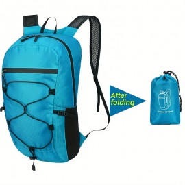 超軽量折りたたみ式バックパック - ポータブル、調節可能なストラップ、ジッパークロージャー、耐久性のあるポリエステル裏地、ハイキング、サイクリング、通勤、フィットネスに最適、通勤バックパック | 調節可能なストラップバッグ | 軽量バックパック