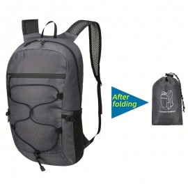 超軽量折りたたみ式バックパック - ポータブル、調節可能なストラップ、ジッパークロージャー、耐久性のあるポリエステル裏地、ハイキング、サイクリング、通勤、フィットネスに最適、通勤バックパック | 調節可能なストラップバッグ | 軽量バックパック