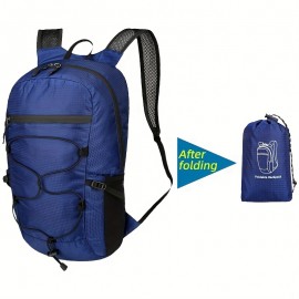 超軽量折りたたみ式バックパック - ポータブル、調節可能なストラップ、ジッパークロージャー、耐久性のあるポリエステル裏地、ハイキング、サイクリング、通勤、フィットネスに最適、通勤バックパック | 調節可能なストラップバッグ | 軽量バックパック