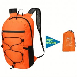 超軽量折りたたみ式バックパック - ポータブル、調節可能なストラップ、ジッパークロージャー、耐久性のあるポリエステル裏地、ハイキング、サイクリング、通勤、フィットネスに最適、通勤バックパック | 調節可能なストラップバッグ | 軽量バックパック