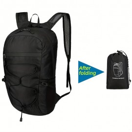 超軽量折りたたみ式バックパック - ポータブル、調節可能なストラップ、ジッパークロージャー、耐久性のあるポリエステル裏地、ハイキング、サイクリング、通勤、フィットネスに最適、通勤バックパック | 調節可能なストラップバッグ | 軽量バックパック