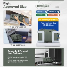 RyanairやEasyjet航空会社に適した旅行用バックパック：40×20×25cmのサイズはキャリーオン荷物サイズの要件を満たしており、座席下に収納でき、ラップトップコンパートメントと靴のセクションが分けられています。