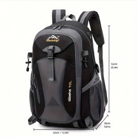 ハイキング、旅行、アウトドアアドベンチャー用の40リットルブラックオックスフォードバックパック - 軽量で耐久性があり、調節可能なストラップとデザイン、キャンプ、サイクリング、学生使用に最適 ハイキング、旅行、アウトドアアドベンチャー用の40リットルブラックオックスフォードバックパック - 軽量で耐久性があり、調節可能なストラップとデザイン、キャンプ、サイクリング、学生使用に最適