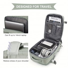 男性と女性の軽量ナイロン製トラベルバックパック、航空機持ち込み可能、調節可能なストラップ付きカジュアルスポーツデイパック、ジッパー開閉、ポリエステル裏地、ラップトップコンパートメント、手洗い可能 - レジャー、学校、仕事、ビジネス、ハイキングに最適