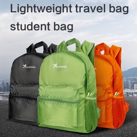 大容量折りたたみバックパック - 旅行、オフィス、アウトドアアドベンチャー＆サイクリングに最適、調節可能なストラップ付き