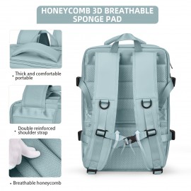 軽量ナイロン製キャリーオン旅行用バックパック、男女兼用、航空会社承認済み、大容量ラップトップコンパートメント、カジュアルスポーツスタイル、調節可能なショルダーストラップ、ジッパー開閉、ポリエステル裏地、手洗い可能、仕事、学校、旅行、週末旅行、ビジネス、ハイキングに最適