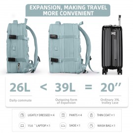 軽量ナイロン製キャリーオン旅行用バックパック、男女兼用、航空会社承認済み、大容量ラップトップコンパートメント、カジュアルスポーツスタイル、調節可能なショルダーストラップ、ジッパー開閉、ポリエステル裏地、手洗い可能、仕事、学校、旅行、週末旅行、ビジネス、ハイキングに最適