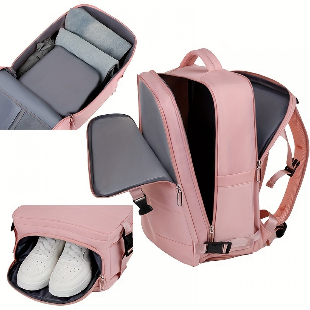 女性用大型旅行リュックサック多機能カジュアル航空会社ビジネスノートパソコンリュックサックUSB充電男性用ジムリュックサック