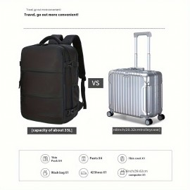 USB充電ポート＆38.1cmラップトップコンパートメント付き女性用大容量旅行バックパック - 軽量耐久性ファブリック、調節可能なショルダーストラップ、マルチ収納ポケット - ビジネス、通勤、キャンプ、アウトドア活動に最適なブラックカジュアルバックパック