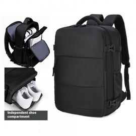 USB充電ポート＆38.1cmラップトップコンパートメント付き女性用大容量旅行バックパック - 軽量耐久性ファブリック、調節可能なショルダーストラップ、マルチ収納ポケット - ビジネス、通勤、キャンプ、アウトドア活動に最適なブラックカジュアルバックパック