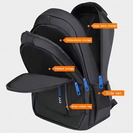 スタイリッシュな女性用カジュアルラップトップバックパック - 耐久性のあるナイロン製、調節可能なパッド入りショルダーストラップ、マルチコンパートメント＆ジッパーポケット、学校・仕事・旅行・通勤に最適な15インチラップトップスリーブ＆タブレットポケット付き - ブラック、ワークバッグ | スリークデザイン | 安全なジッパー開閉、かわいいラップトップバッグ