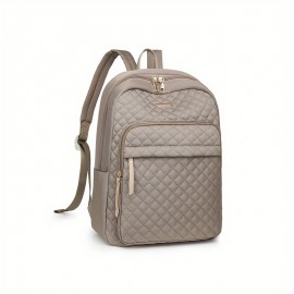 ヴィンテージ キルティング ショルダーバッグ レディース - ナイロン デイパック 調節可能なストラップ、ジッパー開閉、ポリエステル裏地 - 軽量、不可洗、格子柄 - 学生やママに最適 ヴィンテージ キルティング ショルダーバッグ レディース - ナイロン デイパック 調節可能なストラップ、ジッパー開閉、ポリエステル裏地 - 軽量、不可洗、格子柄 - 学生やママに最適