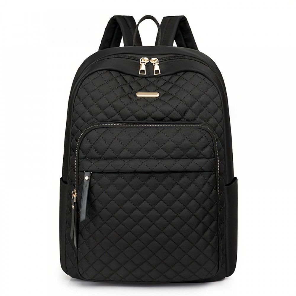 ヴィンテージ キルティング ショルダーバッグ レディース - ナイロン デイパック 調節可能なストラップ、ジッパー開閉、ポリエステル裏地 - 軽量、不可洗、格子柄 - 学生やママに最適 ヴィンテージ キルティング ショルダーバッグ レディース - ナイロン デイパック 調節可能なストラップ、ジッパー開閉、ポリエステル裏地 - 軽量、不可洗、格子柄 - 学生やママに最適