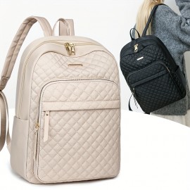 ヴィンテージ キルティング ショルダーバッグ レディース - ナイロン デイパック 調節可能なストラップ、ジッパー開閉、ポリエステル裏地 - 軽量、不可洗、格子柄 - 学生やママに最適 ヴィンテージ キルティング ショルダーバッグ レディース - ナイロン デイパック 調節可能なストラップ、ジッパー開閉、ポリエステル裏地 - 軽量、不可洗、格子柄 - 学生やママに最適