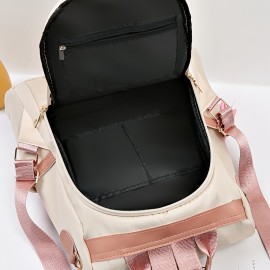 スタイリッシュなブラックオックスフォードクロスバッグ、ピンクのアクセント＆タッセルディテール付き - 大容量カジュアルトラベルバッグ、調節可能ストラップ、マルチコンパートメント、「あなたは私の好きな人」デザイン、旅行用バックパック