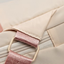 スタイリッシュなブラックオックスフォードクロスバッグ、ピンクのアクセント＆タッセルディテール付き - 大容量カジュアルトラベルバッグ、調節可能ストラップ、マルチコンパートメント、「あなたは私の好きな人」デザイン、旅行用バックパック