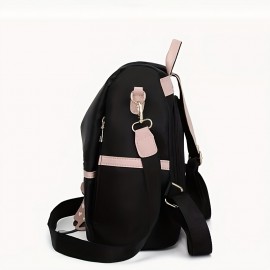 1個 女性向けの可愛いアニメインスパイアードバックパック - 軽量ナイロン旅行バッグ、オープンポケット、調整可能なストラップ、可愛いペンダント付き、学校、大学、またはカジュアルな使用に最適、カジュアルなバックパック | ふざけたアクセサリー | 耐久性のあるバックパック