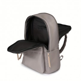 ブラック、グレー、ベージュの多機能大容量ナイロン製バックパック - 耐久性に優れ、調節可能なストラップ、フロントジップポケット、スリークデザインで学校＆旅行に最適、ショルダーバッグまたはサッチェルバッグに変換可能、トラベルバックパック