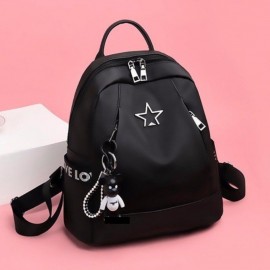 1個 トレンディな女性用バックパック、カジュアルオックスフォード生地デイパック、ジッパークロージャー、ポリエステル裏地、ファッショナブルな無地デザイン