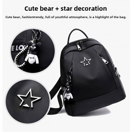 1個 トレンディな女性用バックパック、カジュアルオックスフォード生地デイパック、ジッパークロージャー、ポリエステル裏地、ファッショナブルな無地デザイン