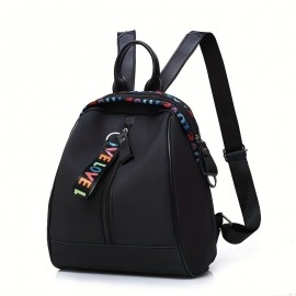 1個 ファッショナブルな軽量バックパック、カラフルな刺繍文字で「NEVER GIVE UP」デザイン - 旅行、大学、通勤、日常使用に適したカジュアルなナイロンショルダーバッグ、調節可能なストラップ、ジップクローズ、手洗い可能、旅行用バックパック 1個 ファッショナブルな軽量バックパック、カラフルな刺繍文字で「NEVER GIVE UP」デザイン - 旅行、大学、通勤、日常使用に適したカジュアルなナイロンショルダーバッグ、調節可能なストラップ、ジップクローズ、手洗い可能、旅行用バックパック